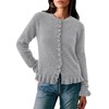 PRETTYGARDEN Womens Fall Button Down Cardigans Chunky Knit Ruffle Open