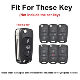TECART Flip Car Key Case Fit for Kia Sportage Ceed Soul Rio Rondo Venga Key Fob Cover fit for Hyundai i25 i20 i30 iX20 iX35 3 Buttons Full Protection Folding Key Shell Case Keychain Silvery Blue
