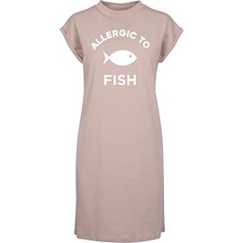 Hippowarehouse Allergic to Fish t-Shirt Dress Women's Adults Nightie Nightdress