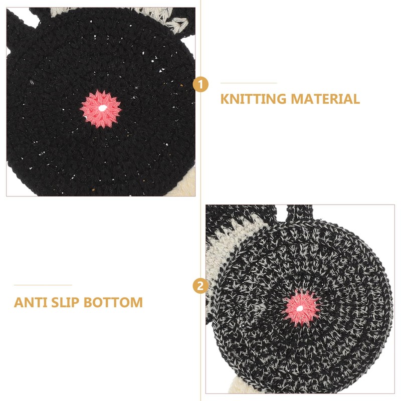 Mikinona Cute Coaster Knitted Material Heat-Insulated Cup Mat Non-Slip Table