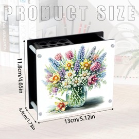 SHEGZHUC 13 x 11.8 cm Diamond Painting Pen Holder Desk Flowers in Vase Organiser Diamond Painting Pens Organiser Pen Holder Brush Holder Special Stones Gifts for Office School Household