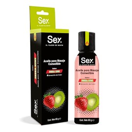 Sey Aceite para Masajes Sabor Fresa Kiwi 60 ML  Aceite Natural y Comestible  Hidratante y Lubricante Trmico con Aroma a Fresa Kiwi  Ideal para...     