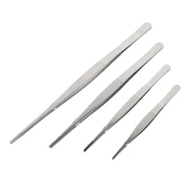 GANAZONO 4Pcs Stainless Steel Straight Tweezers Ergonomic Repair Tools for Gardening Aquarium Use Non Slip Handle