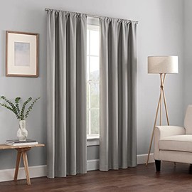 ECLIPSE Cortinas de oscurecimiento para recámara, con Aislamiento Kendall, con Bolsillos para cortinero, de un Solo Panel, Tratamiento de Ventana, para Sala, poliéster, Gris, 42" x 84", 1