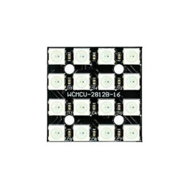 WS2812B RGB Full Colour LED Ring/Array Modules, DC 5V, Black/White PCB (4x4 LED Array)