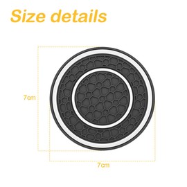 JNNJ Pack of 2 Honeycomb Pattern Car Coasters, Universal Non-Slip Shockproof Car Coasters for Cup Holder, Double Ring Car Coasters with Honeycomb Pattern (White + Black)