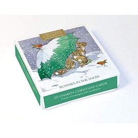 Box of 20 Charity Christmas Cards (XETC247) by Museums & Galleries - Bunnies in the Snow - 20 cards, 5 each of 4 designs