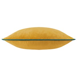 furn. Meridian Fodera Per Cuscino – Fodera Decorativa Di Lusso In Velluto Con Bordino A Contrasto (Ocra/Verde Acqua - 45x45cm)