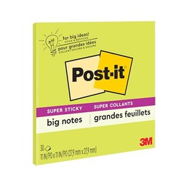 Post-it Super Sticky Big Notes, 11 In x 11 in, Sticky Notes, 30 Sheets Per Pad, 1 Pad (BN11G)