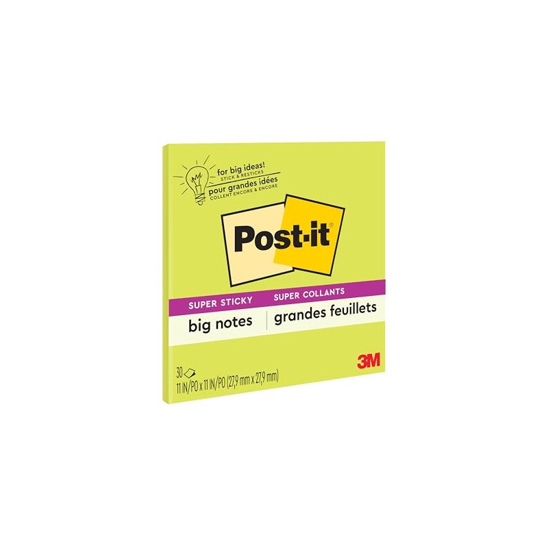 Post-it Super Sticky Big Notes, 11 In x 11 in,