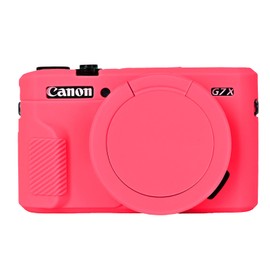 Easy Hood G7X Mark II Case, Protective Case for Canon Powershot G7X Mark II Digital Camera, Removable Lens Cover Silicone Sleeve Soft Camera Cover Rubber Protective Body Skin - Red