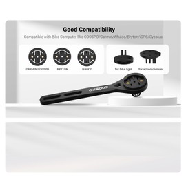 CooSpo Out-Front Bike Computer Mount MT6S, Extended Cycling Computer Aero Integrated Handlebar, Compatible with Garmin Edge/Wahoo Elemnt/Bryton/iGPSPORT/GoPro Mount Adapter