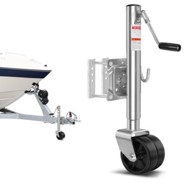1500 lbs Trailer Jack with Dual Wheel, Heavy Duty Swivel Boat Trailer Jack, 10" Lift | Galvanized Steel | 6" Nose Wheel | for RV Boat