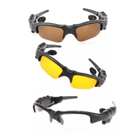 Unbranded Wireless Bluetooth Glasses Music Headset Audio Supporting Calls Smart Sunglasses - Black Framed Clear Lens