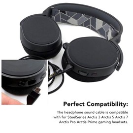Eulbevoli Headphone Sound Cable Replacement Compatible for Arctis 3 Arctis 5 Arctis 7 Arctis Pro Arctis Prime 4.9ft, Gaming Headphone Sound Cord, Steelseries Arctis 3 Cable, Steelseries Headset Cable