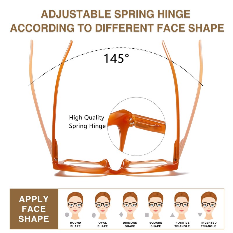 Readers for Women Oprah Style Square Reading Glasses with Spring