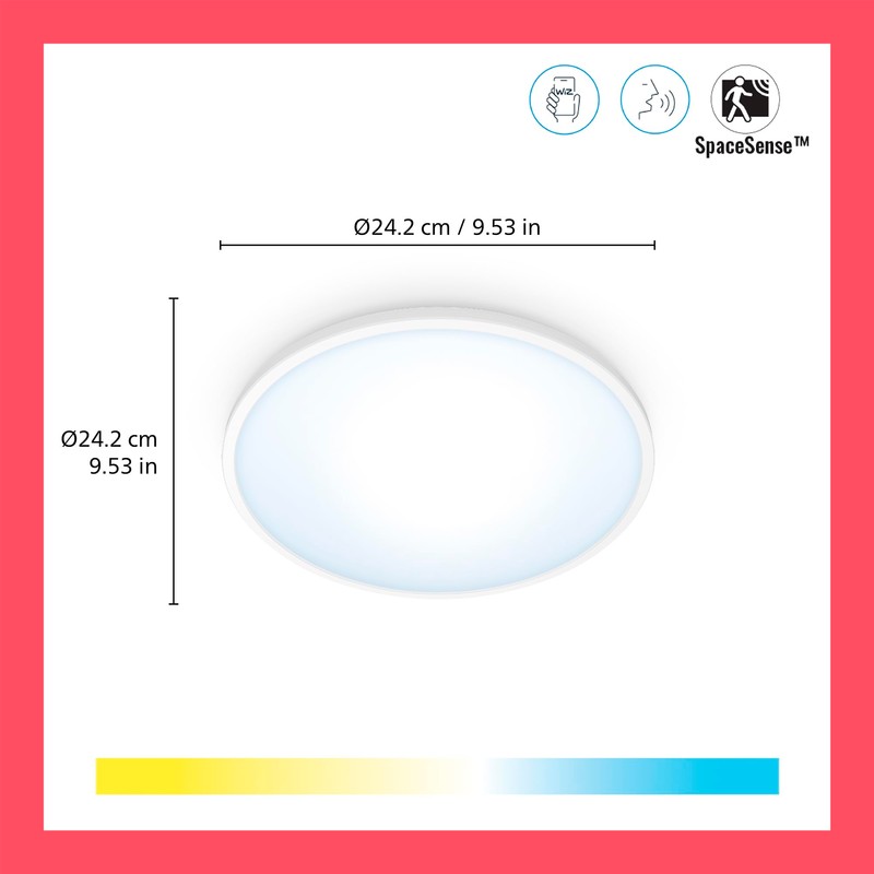 WiZ Tunable White Superslim Smart Connected WiFi Ceiling Mounted Light