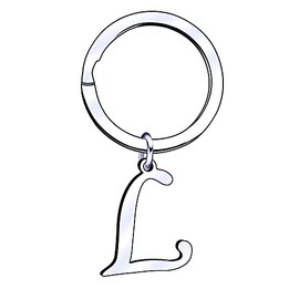A B C D E F G H I J K L M N O P Q R S T U V W X Y Z Keyring Silver Alphabet Letter Women Men, l