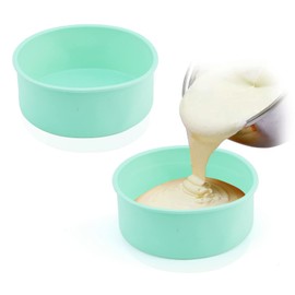 NEUSID 2 Stück Silikon Backform, 20cm Rund Antihaft Kuchenform Silikon Tortenform Backformen für Schichtkuchen Silikonform Backen für Kuchen und Brote Regenbogenkuchen