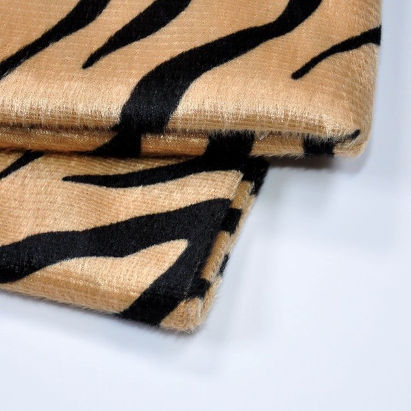 Yutone 59" Wide Tiger Print Velboa Short Fur Pile Upholstery