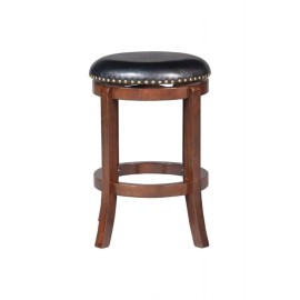 Boraam Wood Cordova 24.5" Backless Swivel Bar Stool in Cappuccino finish