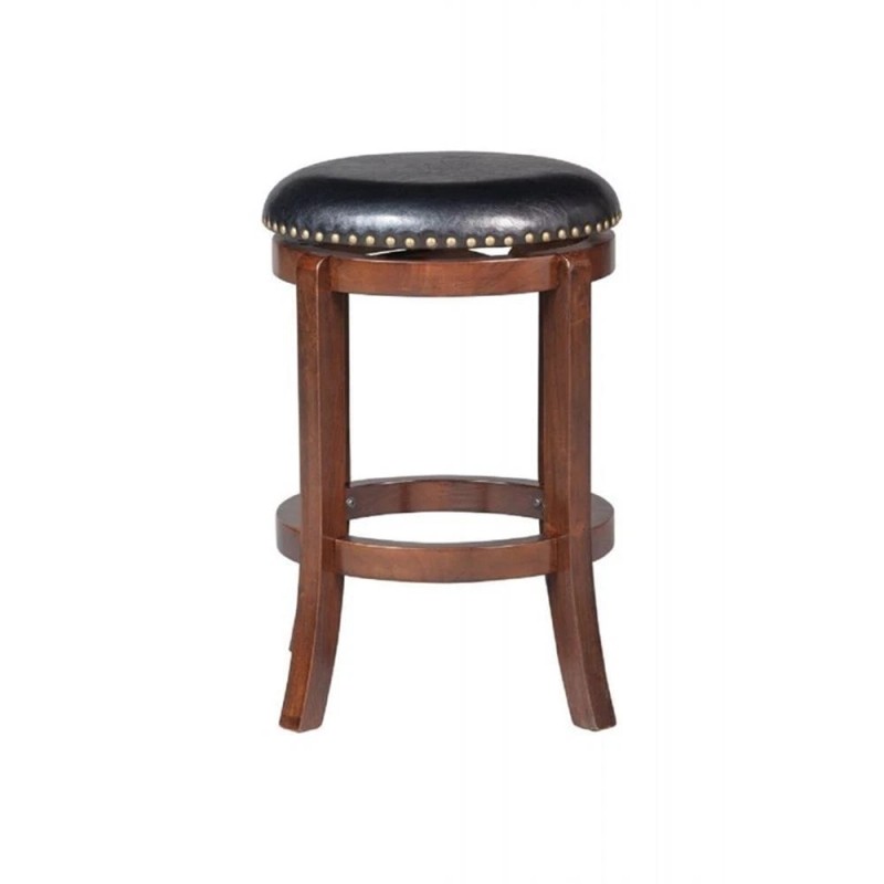 Boraam Wood Cordova 24.5" Backless Swivel Bar Stool in Cappuccino