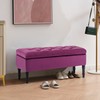 FOREDO 40" Velvet Storage Ottoman Bench, Upholstered Storage Bench, Modern
