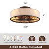 Alaruder Caged Ceiling Fans with Lights Flush Mount,Low Profile Ceiling