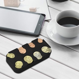 kwmobile Holder for Euro Coins - 8 Dispensers from 1 Cent to 2 Euros - EU Coin Money Change Sorter Classifier Organiser - Black