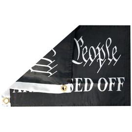 Trade Winds We The People Are Pissed Off Black White Premium Quality Heavy Duty Fade Resistant 12x18 12''x18'' 100D Woven Poly Nylon Boat Flag Banner Grommets, Multi