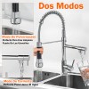 Bowoshen grifo de cocina Llave Monomando Fregadero extensible color plata