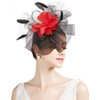 TLMNU Sinamay Fascinator Hat Floral Feather Pillbox Derby Hats for