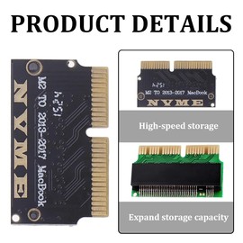 XINXINGDINGSHENG 2 Pcs M.2 NVMe SSD Adapter for MacBook Air & Pro Retina 2013-2017, 12+16pin M.2 NGFF M-Key SSD Converter for Mac Models A1465, A1466, A1502, A1398, Supports macOS 10.13+