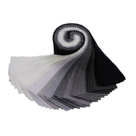 CraftsFabrics 2.5'' x 44'' 20pcs Grey Solid Jelly Rolls Fabric Strips 100% Cotton Pre-Cut Fabric for Children's Quilting, Scrapbooking, Nursery Sewing, Arts & Crafts, Patchwork