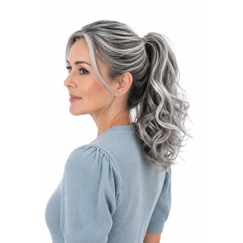 CAISHA 14" Wavy Clip On Ponytail With Butterfly Clip Hairpiece