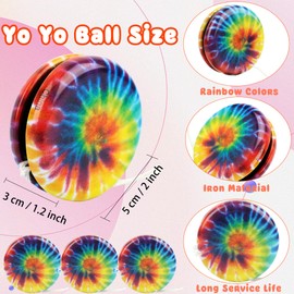 55 Pcs Rainbow Metal Yoyos Yo Yo Toys with Colorful Designs Birthday Party Favors Goodie Bag Fillers Holiday Stocking Stuffers Classroom Prizes