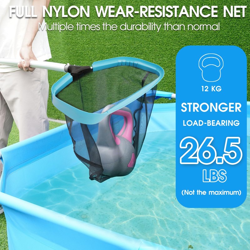 TidyMister Self-Repair Heavy Duty Pool Net, Upgrade Reinforced Handle, Pool