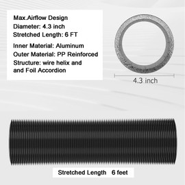 Steelsoft 4 inch Flexible Duct Hose 6 FT with 2 Key Hose Clamps, Heavy Duty 4-Layer Protection for Dryer vent, HVAC Heating Cooling Ventilation Fan Ducting Kit