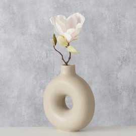 Boltze Lanyo 2024829 Vase Set (Beige, Ceramic Flower Vase, Round Shape, Dimensions 17 x 7 x 20 cm, Decorative Vase)