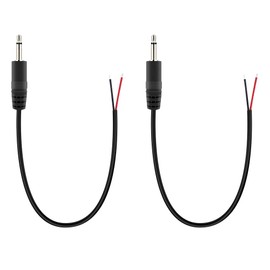 Fancasee 2-Pack 3.5mm 1/8" to Speaker Wire TS Mono Male Plug to Bare Wire Pigtail Connector Adapter Repair 3.5mm Jack Audio Cable for Speaker, Trigger Cable