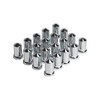 33mm Chrome Plastic ABS Lug Nut Covers Bullet Flanged Push-on