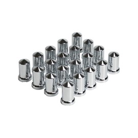 33mm Chrome Plastic ABS Lug Nut Covers Bullet Flanged Push-on Nut Cover Caps for Semi Trucks (Pack of 20)