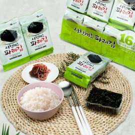 Delicious Seocheon Seaweed Pae-Rae Gimbap Packaged in 4g 32 Bags, Roasted Twice with Sesame Oil and Perilla Oil