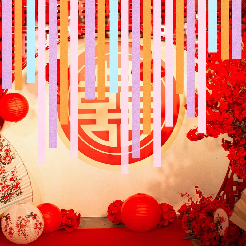 Operitacx Christmas Crinkle Paper Rolls 8 Pack Streamers for Party