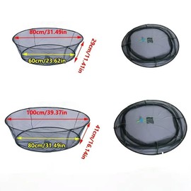 AIMALL Folding Round Fishing Nets with Bait Bag, Hand Throwing Crab Cage and Shrimp Net, Durable and Portable, Two Sizes for Fishing Gear Enthusiasts