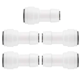 sourcing map Pack of 5 Hose Pipe Connection OD Quick Coupling Pipe Fittings Water Filter Connections for RO Reverse Osmosis System Straight, 3/8 Inch - 1/4 Inch Pipe Outer Diameter