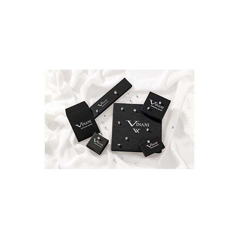 Vinani CRKG Folding Creole Earrings Matte Shiny Sterling Silver 925,