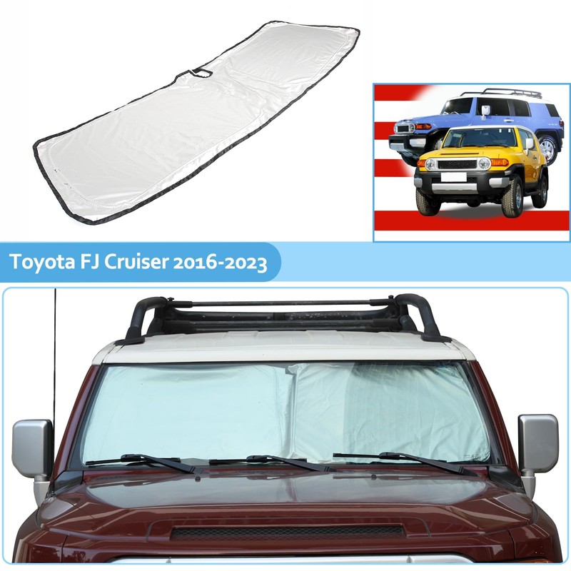 Car Windshield Sun Shade with Storage Pouch Compatible with Toyota