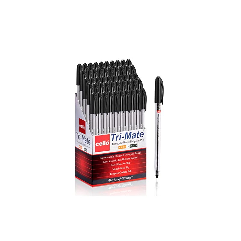Cello Black Ballpoint Pens,(Pack of 50) Pens multipack Smooth Writing