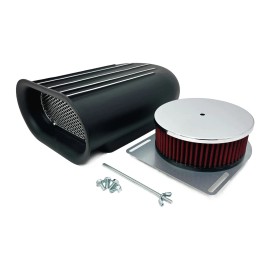 HRC Hilborn Style Air Scoop Single 4-Barrel 4 BBL 5-1/8" Neck Carburetor Washable BK